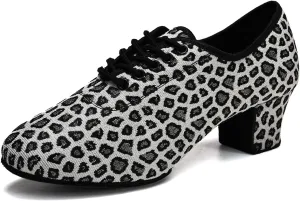 AOQUNFS Ballroom Dance Shoes Lace-up Latin Salsa Practice Teaching Dance Shoes for Women