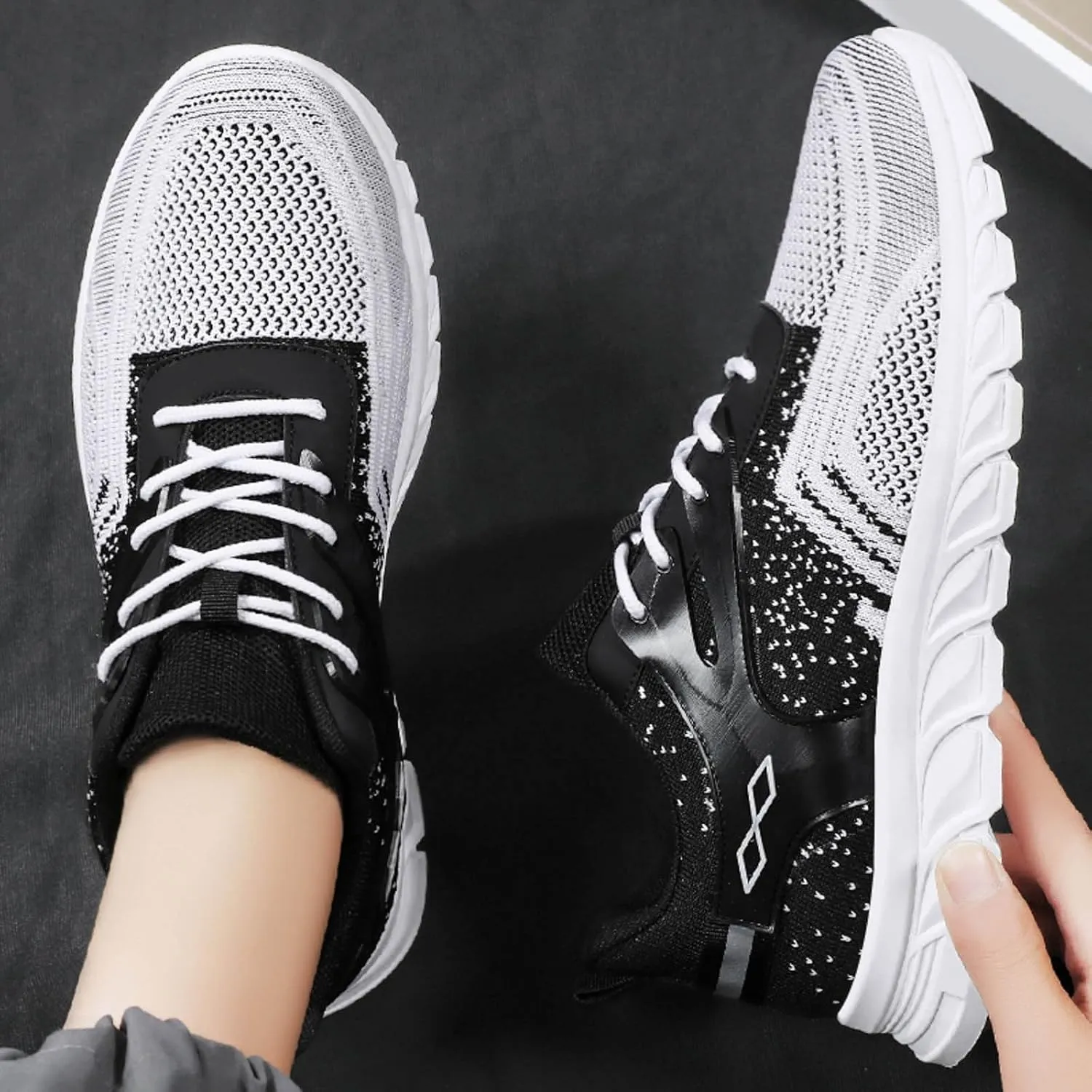 Athletic Fashion Sneakers for Men Comfortable Breathable Stretch Canvas Slip on Sneaker Non Slip Walking Shoes