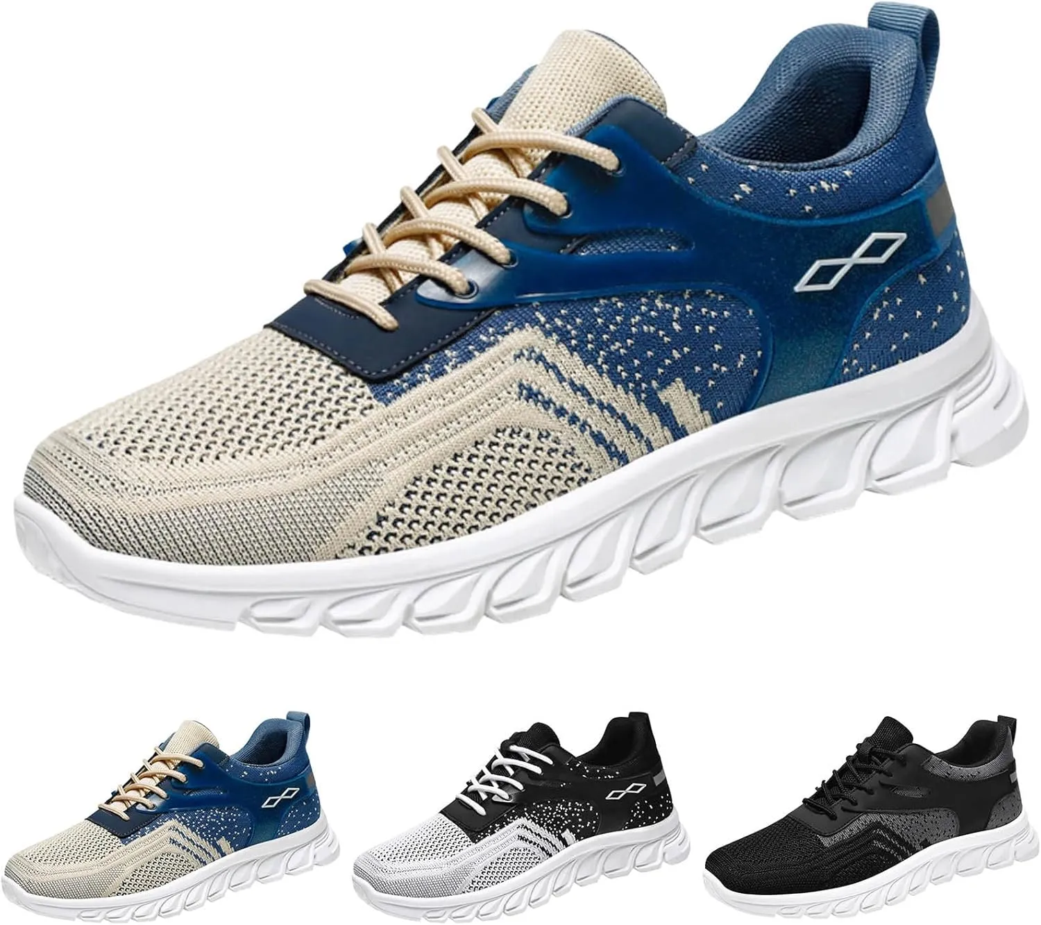 Athletic Fashion Sneakers for Men Comfortable Breathable Stretch Canvas Slip on Sneaker Non Slip Walking Shoes