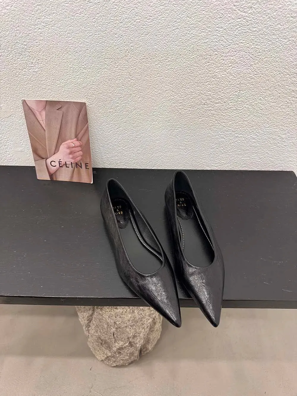 binfenxie  -  Pointed Toe Women Loafers 2024 New Arrivals Autumn Spring Dress Shoes Casual Fashion Laies Low Heeled Solid Color Black Gold 39