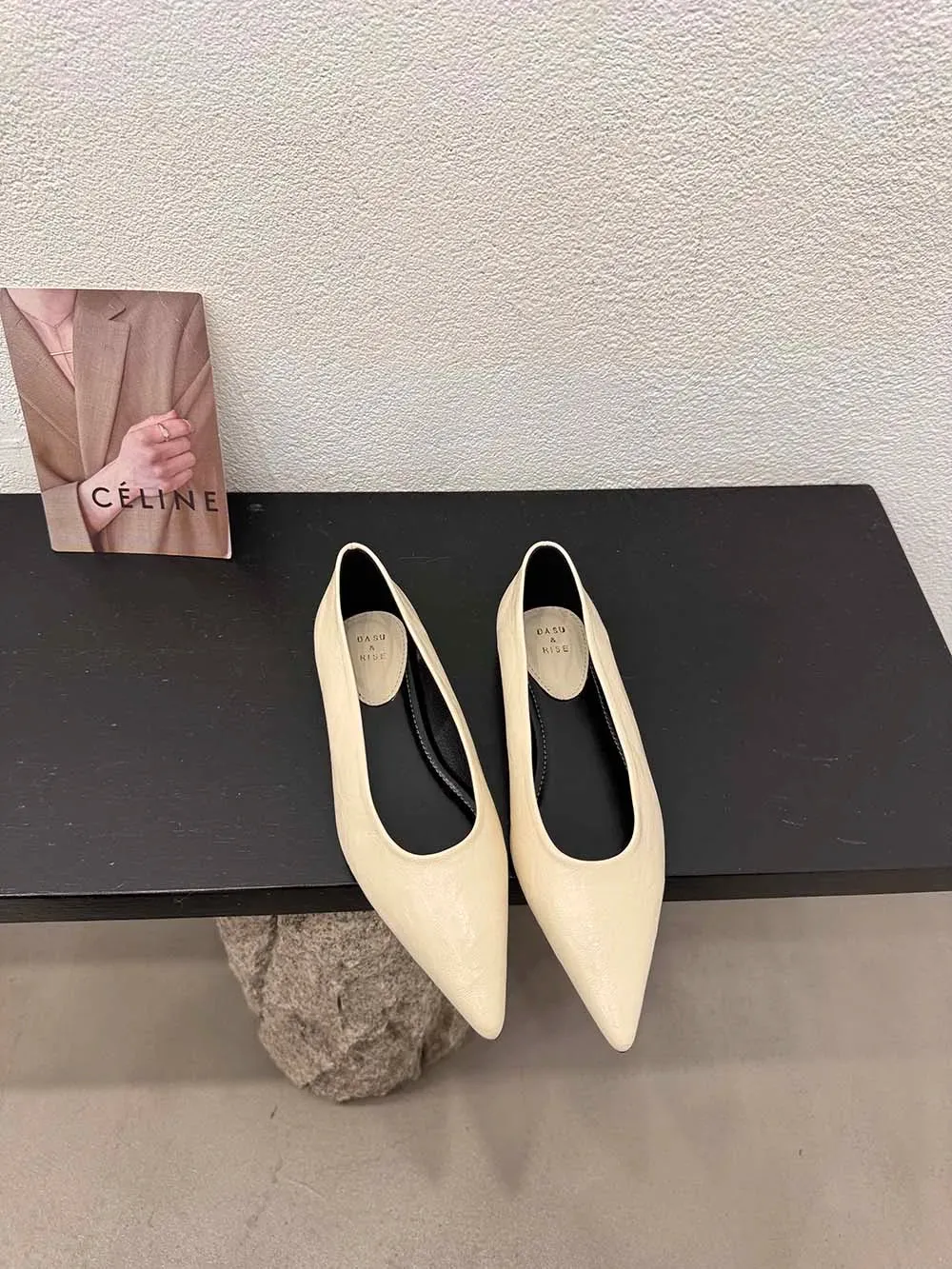 binfenxie  -  Pointed Toe Women Loafers 2024 New Arrivals Autumn Spring Dress Shoes Casual Fashion Laies Low Heeled Solid Color Black Gold 39