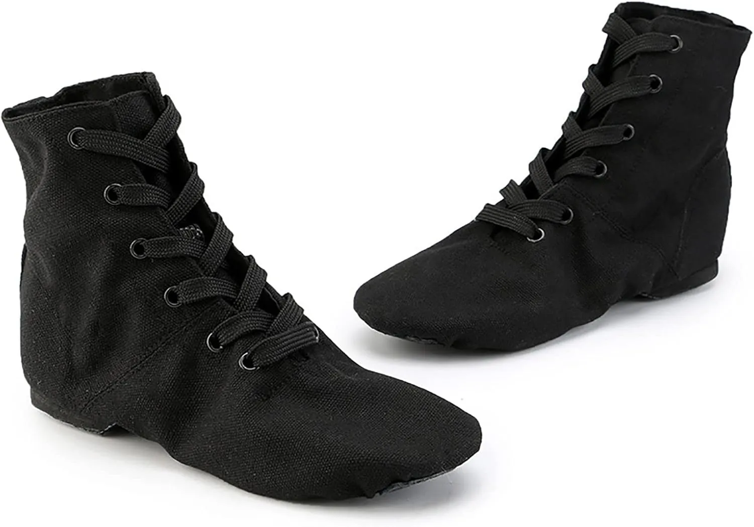 Canvas Lace up Practice Jazz Dance Boots Fashion Split Sole Ballet Dancing Sneakers for Adult Men Women Kid