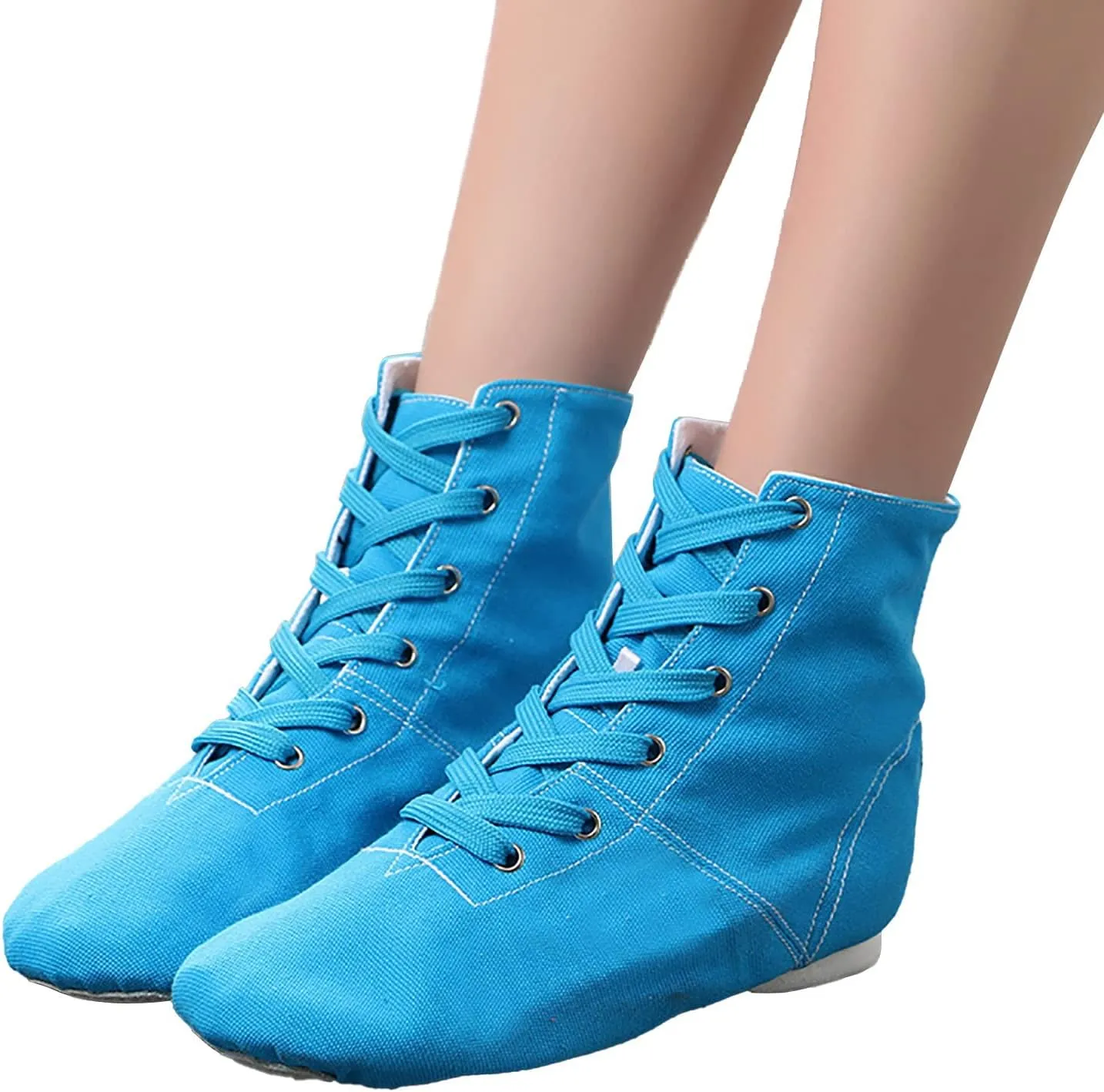 Canvas Lace up Practice Jazz Dance Boots Fashion Split Sole Ballet Dancing Sneakers for Adult Men Women Kid