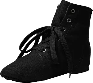 Canvas Lace up Practice Jazz Dance Boots Fashion Split Sole Ballet Dancing Sneakers for Adult Men Women Kid