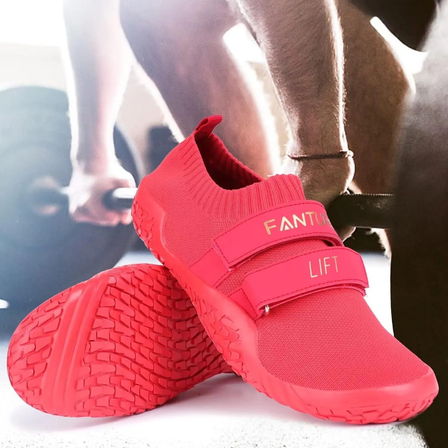 FANTURE Men's Women's Weightlifting Shoes Deadlift Squat Training Footwear Minimalist Barefoot Gym Sneakers
