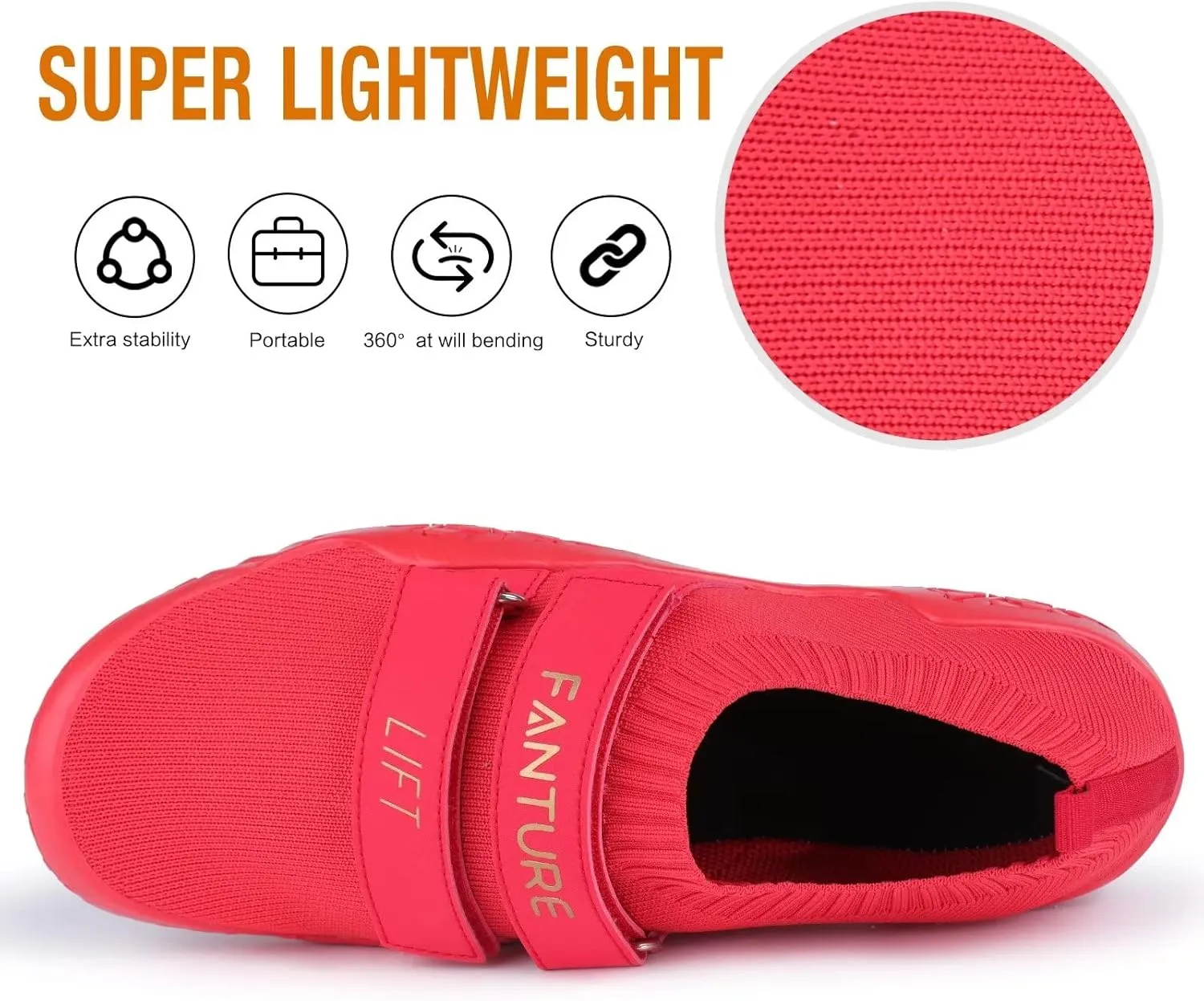 FANTURE Men's Women's Weightlifting Shoes Deadlift Squat Training Footwear Minimalist Barefoot Gym Sneakers