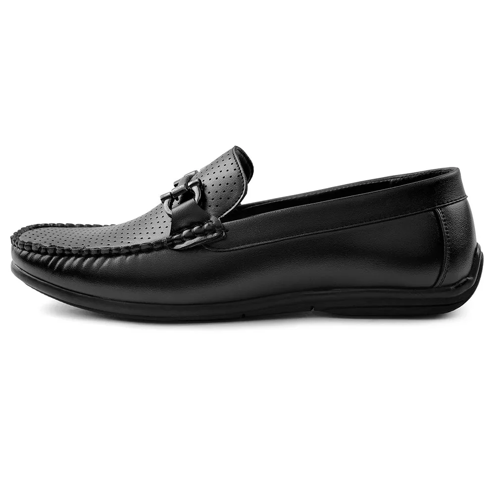 Fortune Black Casual Loafers For Men HML-10E By Liberty