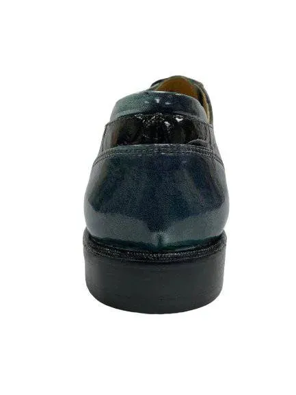 LIBERTYZENO Men's Croco Print Leather Oxford Shoes