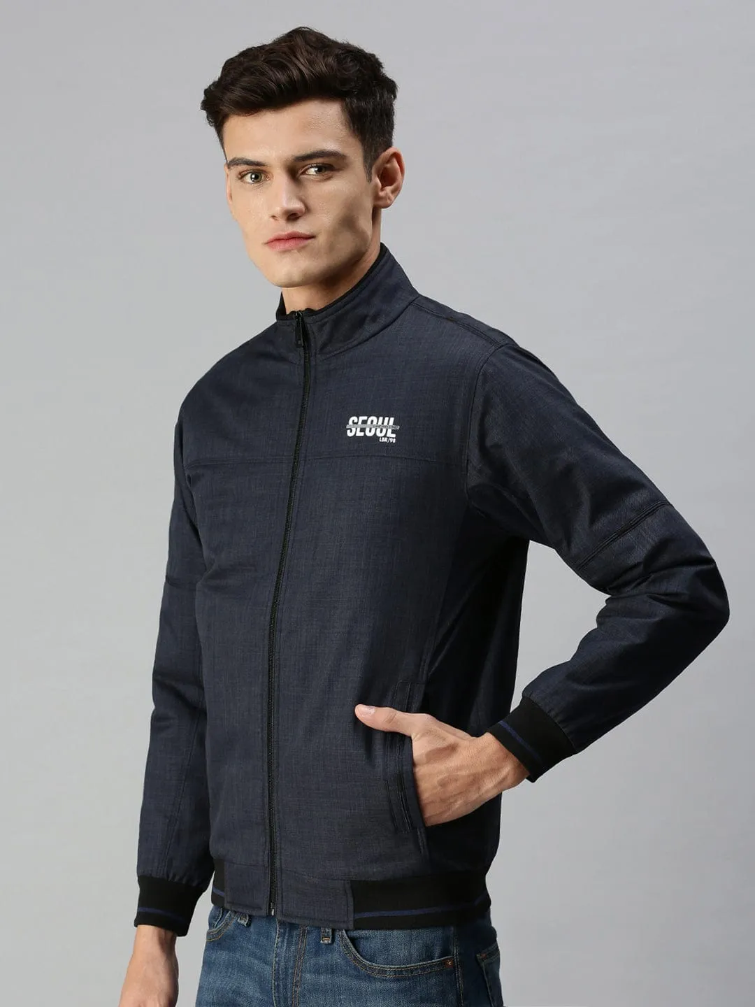 Men Blue Tailored Sporty Jacket