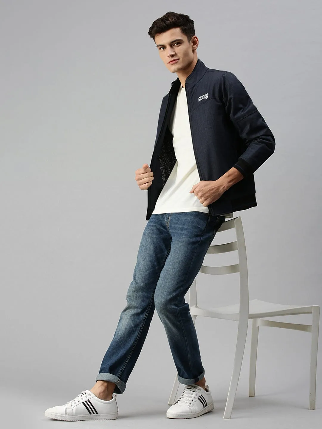 Men Blue Tailored Sporty Jacket