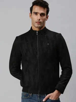 Men Grey Abstract Tailored Jacket
