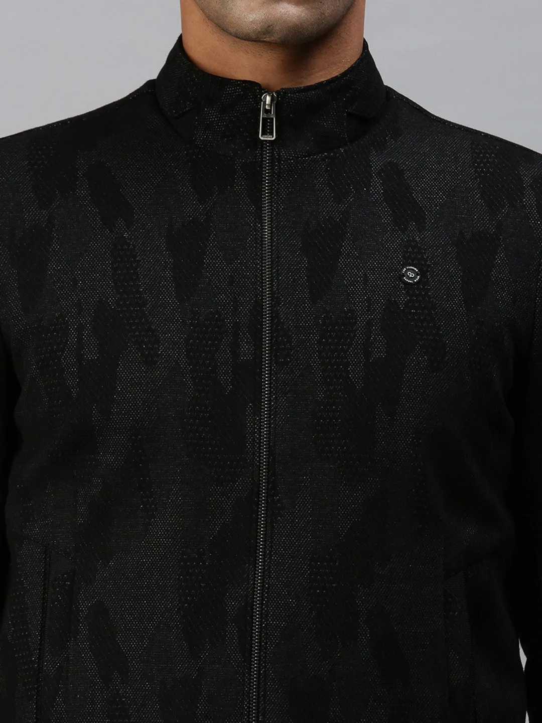 Men Grey Abstract Tailored Jacket