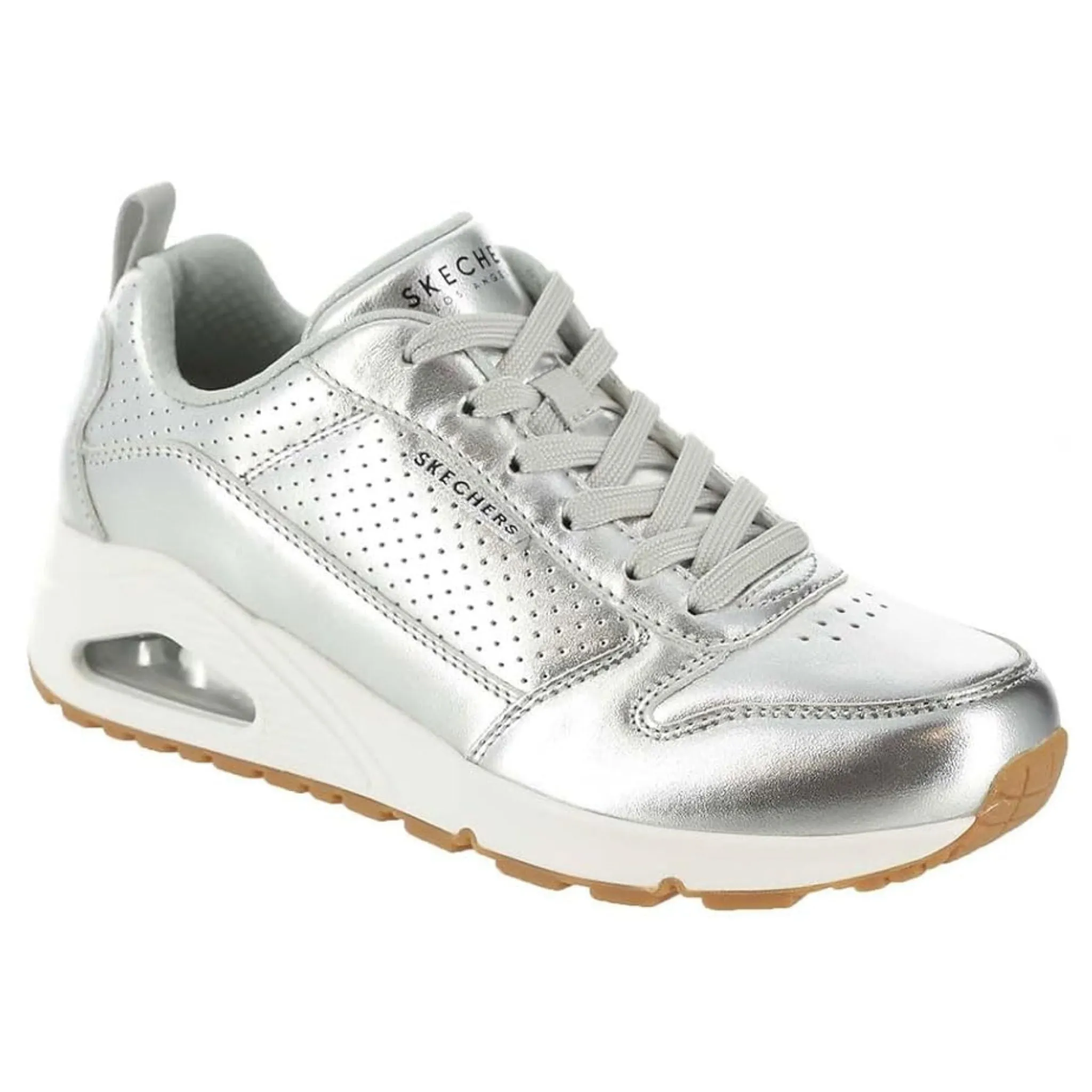 Skechers Women's 177109 Uno Metallixs Silver Casual Shoes