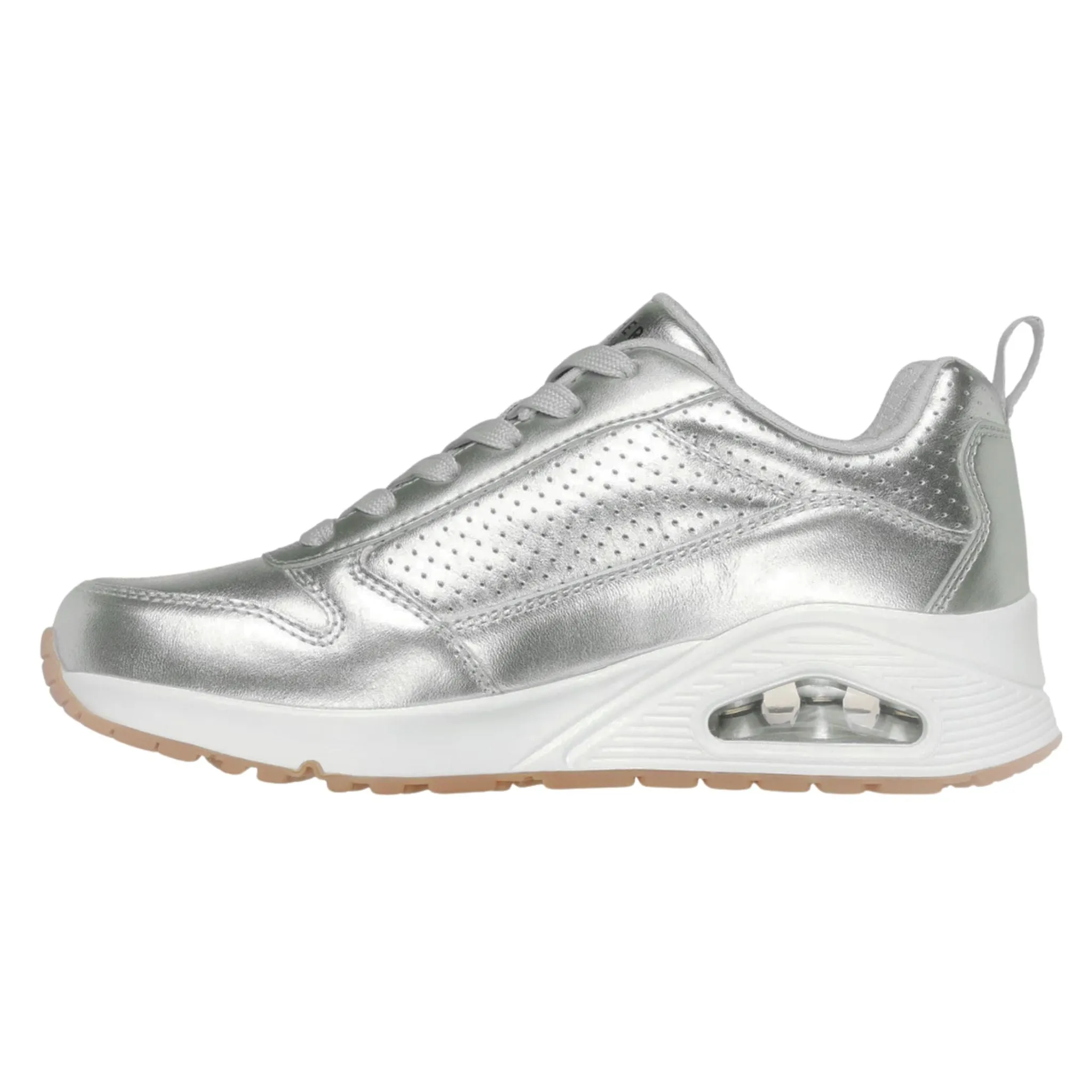 Skechers Women's 177109 Uno Metallixs Silver Casual Shoes